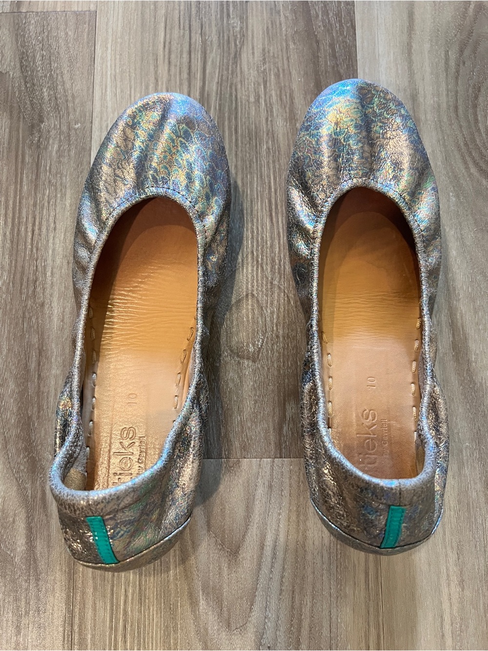 Tieks Love Potion Iridescent Ballet Flats with Teal accents